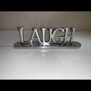 Laugh Words Metal Decor Accents Silver